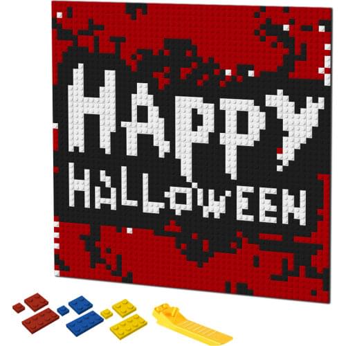 Pixel Art MOC Mosiac DIY Painting Happy Halloween Decoration Accessories Horror Style Building Blocks Toys Kids Creative Gift