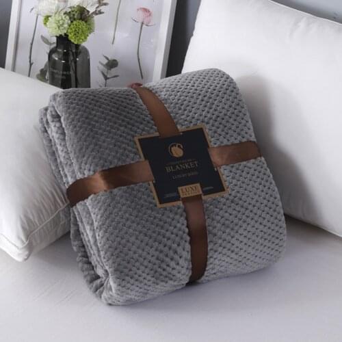 Polyester Blankets Throw Pineapple Plaid Blanket Soft Travel Blanket Solid Color Bedspread Plush Cover for Home Bed Sofa Warm