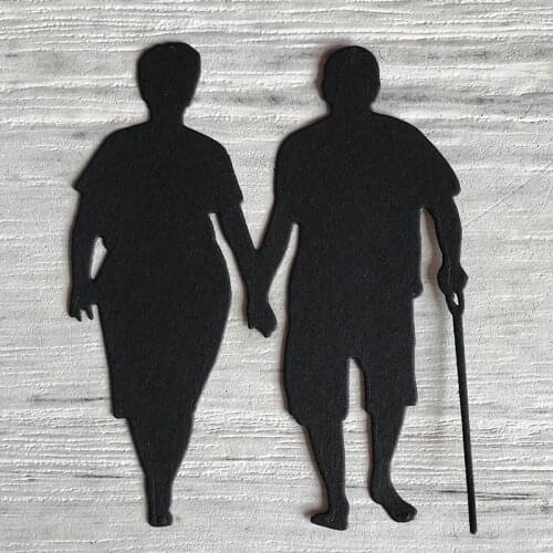 Senior Couple Walking Metal Cutting Dies Stencils For DIY Scrapbooking Card Decorative Embossing Die Template