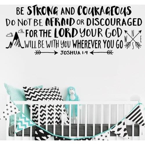 Be Strong and Courageous Explorer Wall Stickers for Nursery Kids Children Bedroom Vinyl Wall Decals Living Room K251