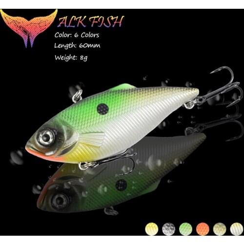 WALK FISH 1PCS 60mm/8g Fishing Lure VIB Vibration Wobblers Sinking Hard Artificial Lures Long Shot Bait Sea Pike Fishing Tackle