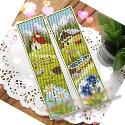 Top DIY Craft Stich Cross Stitch Bookmark Christmas Plastic Fabric Needlework Embroidery Crafts Counted Cross-Stitching Kit