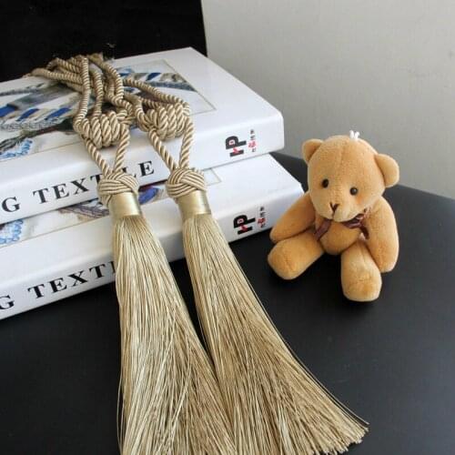 2Pcs Curtain Tiebacks Tassel Fringe Straps Hanging Belt Curtain Accessories Brush Buckle Holder Bind Clips Home Decor