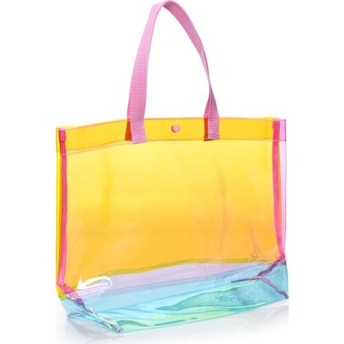 Womens Yellow Transparent Beach Bag 2021 Summer Beach and Pool Fashion