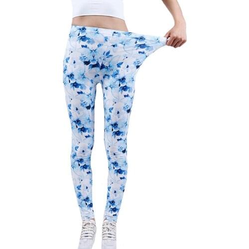 YSDNCHI Fashion New Design Punk Women Legging Running Fitness Leggins Ankle Pants White Blue High Elasticity Casual Sexy Leggin