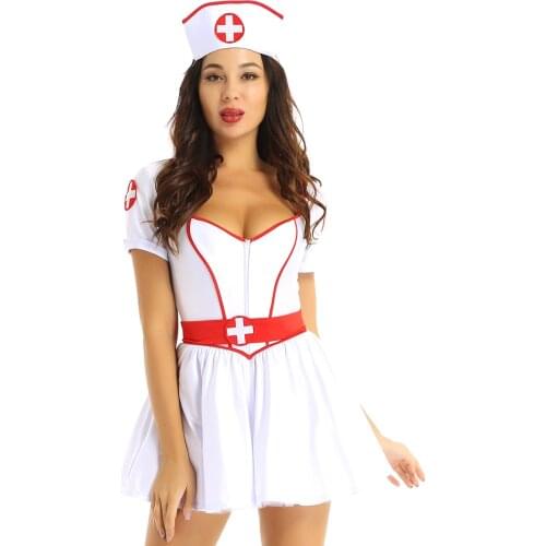 Women Adults Naughty Nurse Costume Halloween Party Outfit Tutu Dress Sex Cosplay Uniform Doctor Nurse Erotic Costume Lingerie