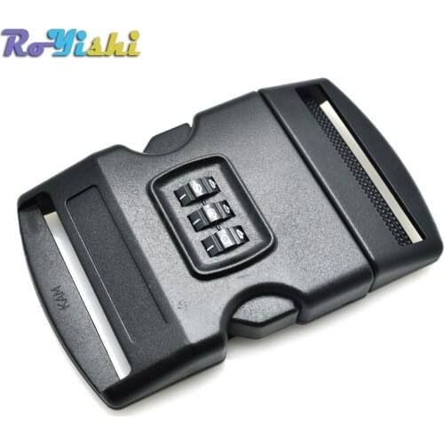 100pcs/pack 2" Webbing Password Safety Detach Buckle Plastic for Travel Luggage Backpack