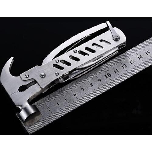 11 in 1 Multifunction mini hammer for Camping Survival EDC tools Pliers Ax Screwdriver Safety Hammer