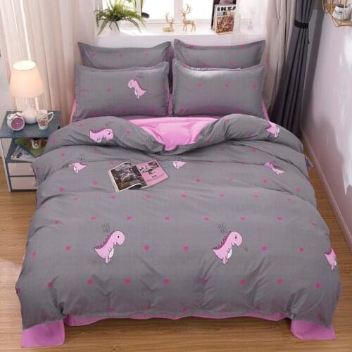 Cute Dinosaur Around by Heart Bedding Set Duvet Cover Set Pillowcase Home Textile 2/3pcs Bed Linen King Queen Size Dropship