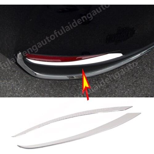 2pcs For Lexus ES350 ES300h 2018-2020 stainless steel Rear fog light eyebrow Eyelid Bright strip trim car styling accessories