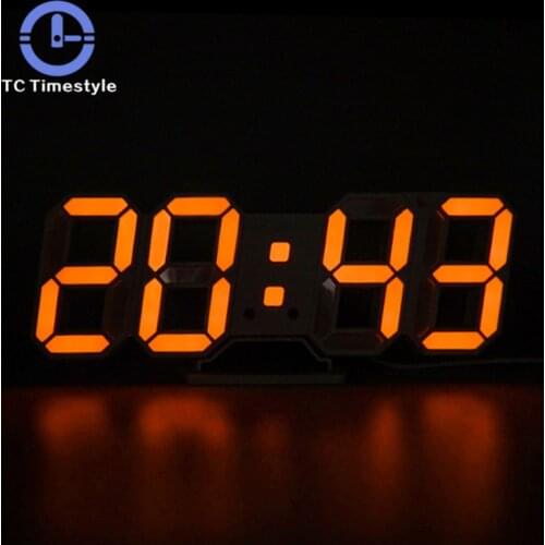 3D LED Wall Clock Modern Digital Alarm Clocks Home Decor Modern Table Desk Night Wall Watch For Home Living Room Decoration