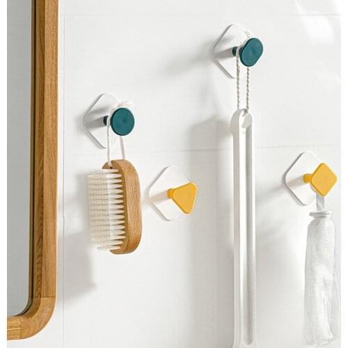 4pcs Self Adhesive Wall Hook Geometric Hook Kitchen Bathroom Multi-Purpose Door Clothing Hanger Key Holder Home Accessories