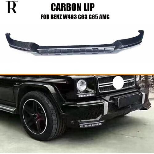 B Style Carbon Fiber Front Bumper Chin Lip with Led Light for Benz W463 G63 G65 AMG ( Not Fit G500 )