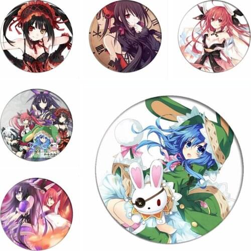 Anime DATE A LIVE Yoshino Cosplay Backpack Badges Itsuka Shido Brooch Pins Yatogami Tohka Tokisaki Kurumi Collection Breastpin