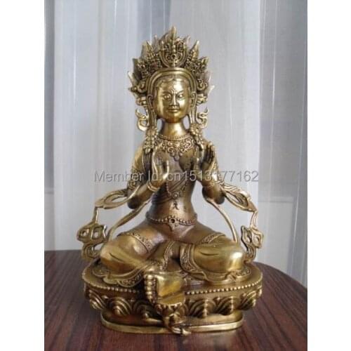 Buddhist bronze Tara-Who Subdues Demons & Protects Against War Buddha statue Bronze Finish Buddha Healing Statue