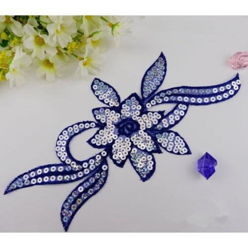 Diy 3D red flowers sequins embroidered diy design patch pasteclothing accessories high-grade clothing decoration