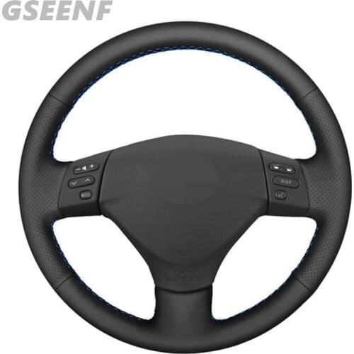 Car Steering Wheel Cover For Toyota Corolla Verso Camry Lexus RX330 RX400h RX400 2004 Black Hand-stitched Artificial Leather