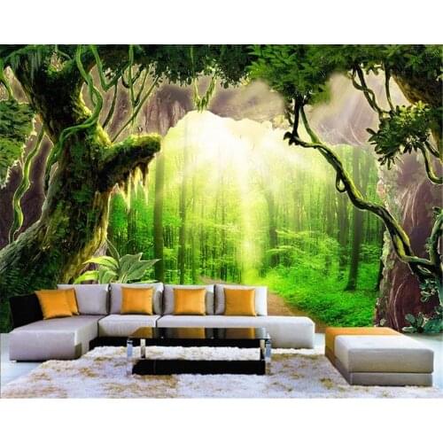 Home Decor 3d Wallpaper Magic Forest Forest Wonderland 3d Landscape Indoor TV Background Wall Decoration Mural Wallpaper