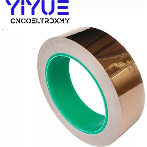 20M Double Sided Conduct Copper Foil Tape Mask Electromagnetic Shielding double side conductive copper foil tape 5/6/8/10mm