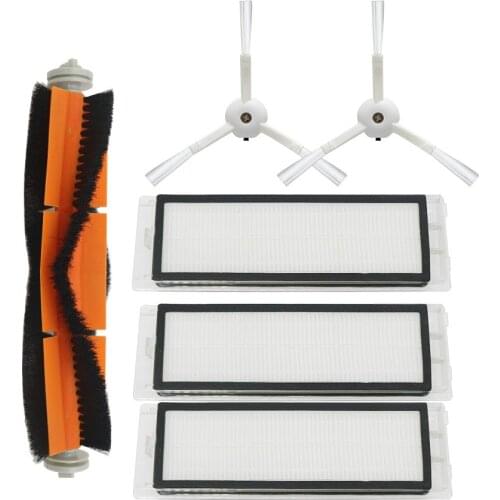 3PCS HEPA filter+1PC main brush+2PCS side brush for Xiaomi Mi Robot roborock S50 S51 s55 T4 T6 T7 T60 Vacuum Cleaner