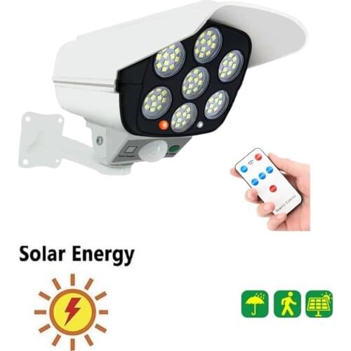 Remote Solar motion sensor lamp Power Dummy Camera Security Waterproof Fake Camera Outdoor Indoor Bullet LED Red Light Monitor S