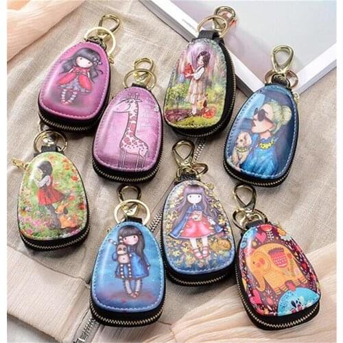 1pc Carton Pattern Small Wallets Cars Key Protection Bags Retail Universal Auto Key Cases Mans and Womens Beautiful Holders