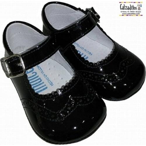 Patent leather goods in navy blue without sole, of Index Patucos