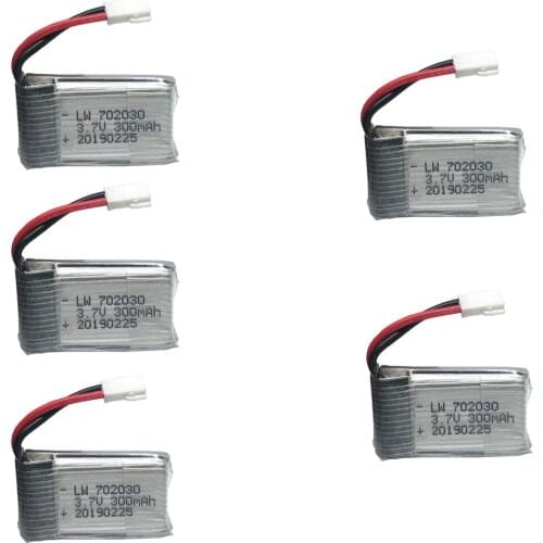 5pcs/set 3.7V 300mAH Lipo Battery For E55 FQ777 FQ17W Hubsan H107 Syma X11C Udi U816 U830 RC helicopter 3.7V 300 mAH MX2.0 plug