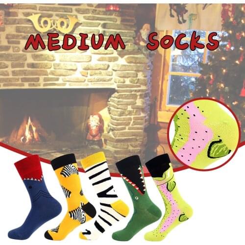Crocodile zebra Unisex Animal Series Medium Sock Fashionable And Comfortable Socks medias compresivas Mens and womens socks F4