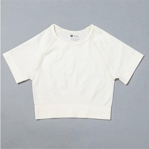 2020 new solid color womens top quality yoga sports short sleeve shirt summer thin gym running yoga short sleeve t-shirt S-L