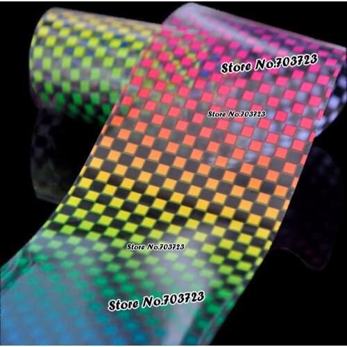 The new 2015 fashion colorful nail sticker decals transfer film nail tools Decorations Multi-color lattice SY620