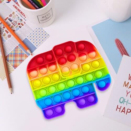 Push Bubble Sensory Toy Autism Needs Squishy Stress Reliever Toys Anti-stress It Fidget Strawberry Pineapple Rainbow Toy