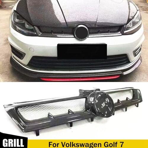 Carbon Fiber Front Bumper Grille Grill for Volkswagen Golf 7 2014 2015 2016 2017