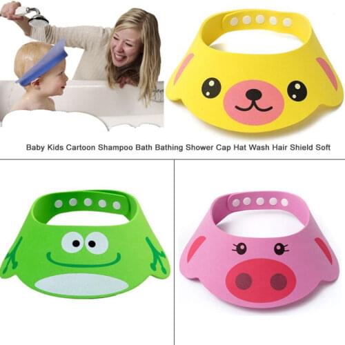 Baby Shampoo Cap Kids Cartoon Shampoo Bathing Shower Cap Girls Wash Hair Boys Shield Soft Security Shower Product Bath Supplies