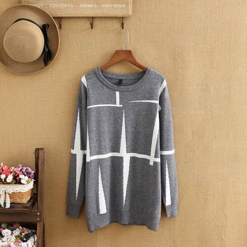 Plus Size Sweater For Women High Quality Round Neck Knitted Fabric Large Size Autumn Winter Long Sleeve Bottoming Shirt Fatlady