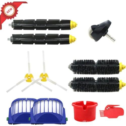 Blue AeroVac Filter+ set main Brush kit + side brush for iRobot Roomba 600 Series 620 630 650 660 accessory Replacment