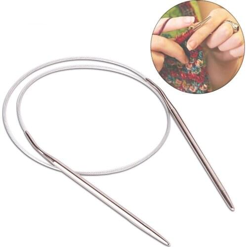 Sweater Knitting Needle Stainless Steel Ring Needlework 43/60/120cm Weaving Circular Knitting Needlework Kits DIY Knitted Tool