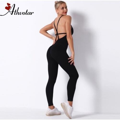 ATHVOTAR Gym Women Sport Suit Solid Fitness Clothing Athletic Yoga Set Sexy Tracksuit Running Fitness Set Women