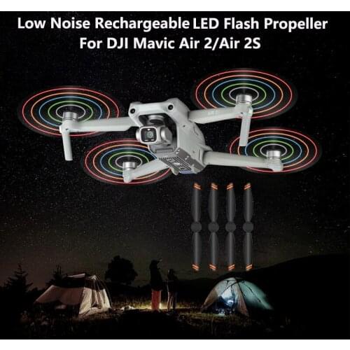 STARTRC LED Lights Flash Propeller 7238 rechargeable Propeller Night Flying For DJI Mavic Air 2 Propeller Drone Accessories