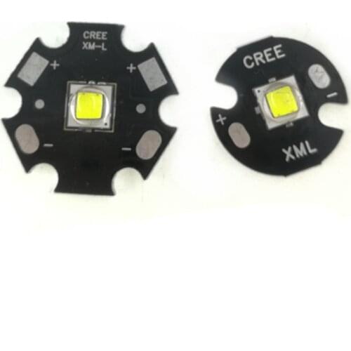 Cree XLamp XM-L2 XML2 T6 10W Cool White 6500K High Power LED Light Emitter Diode for flashlight on 16mm Black or White PCB