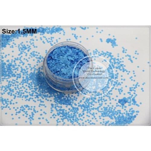 TCF505 Neon Blue Colors 1.5mm size solvent resistant glitter for nail Art nail Polish or other DIY decoration