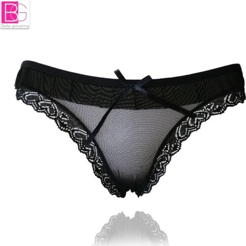 L'bellagiovanna 2018 New Briefs For Women Sexy Mesh T Panties Ruffles Breathable Panty Transparent Knickers Girls Underpants1504
