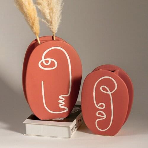 Aabstract Human face vase nordic decoration home Flower arrangement jarrones vases for flowers room desk decor ornament floreros