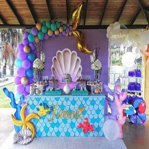 Under The Sea Party Supplies Kids Birthday Party Decorations Ocean Shark Mermaid Balloons Cake Topper 1st Anniversary Decor