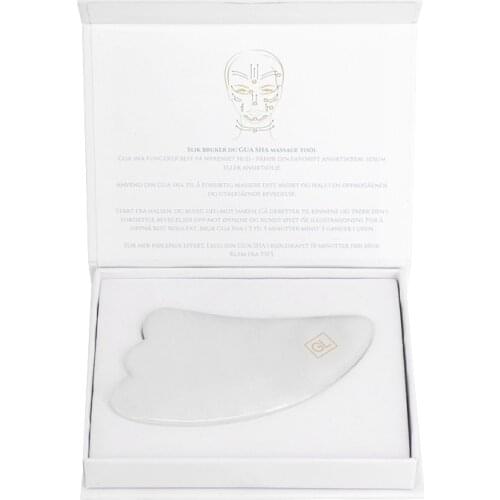 High quality white jade guasha handmade healing stone Gua Sha Scraping Facial Massage Beauty Tools