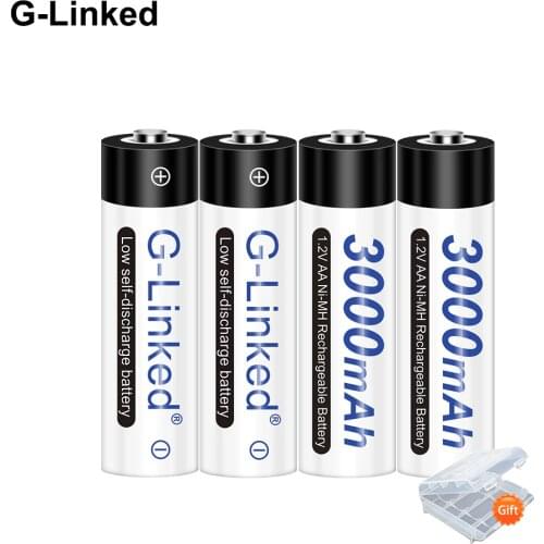 G-Linked 100% Original 1.2V AA Rechargeable Batteries 3000mAh Ni-MH AA Rechargeble Battery for Camera Anti-dropping Toy Car