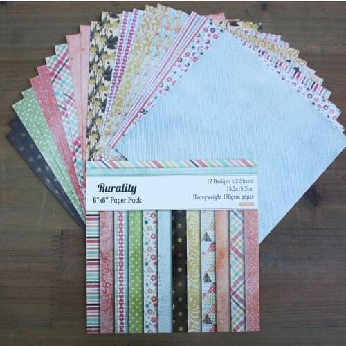12sheets Rurality scrapbook paper origami paper DIY Card Making Handmade Home deco gift Background arts and crafts