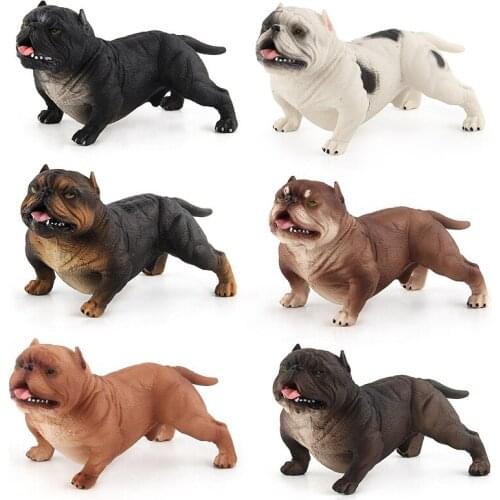13CM 6 Optional Cute Simulation Bulldog Solid Plastic Animal Model Toy Bully Dog Shar Pei Dog Home Decoration