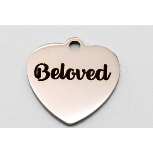 20pcs Beloved Heart Charms Stainless Steel Pendant Heart Charm DIY Handmade Accessories