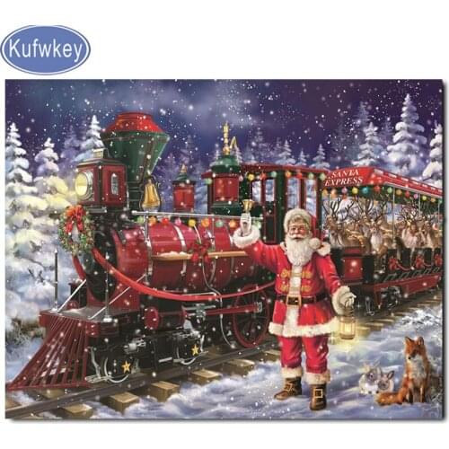 3d diy,Diamond Painting Cross-Stitch,Full,round,square Diamond Embroidery santa claus train Diamond Mosaic pattern,rhinestone 5d